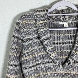 Banana Republic Wool Angora Raw Hem Hook Close Cardigan Ballet Business Small